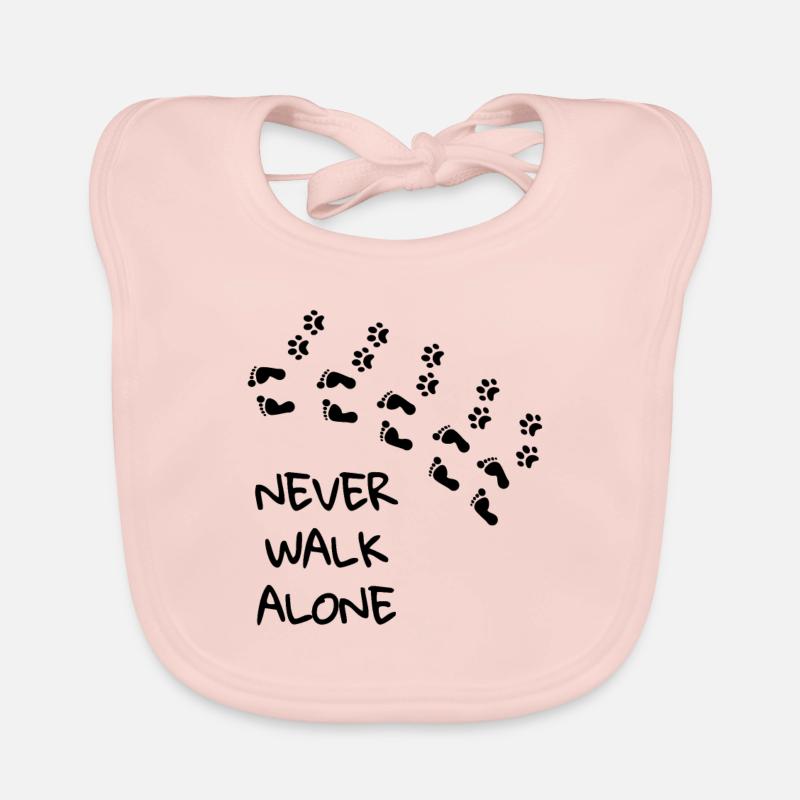 Ne marche jamais seul - empreinte de chien cadeau Bavoir bio Bébé