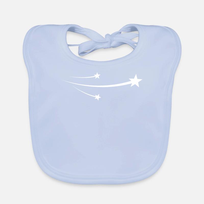 Sternschnuppen Weisses Design Baby Bio-Lätzchen