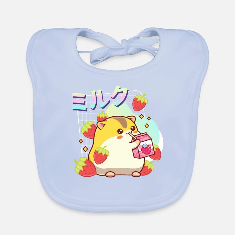 Fraises Milkshake Hamster Bavoir bio Bébé