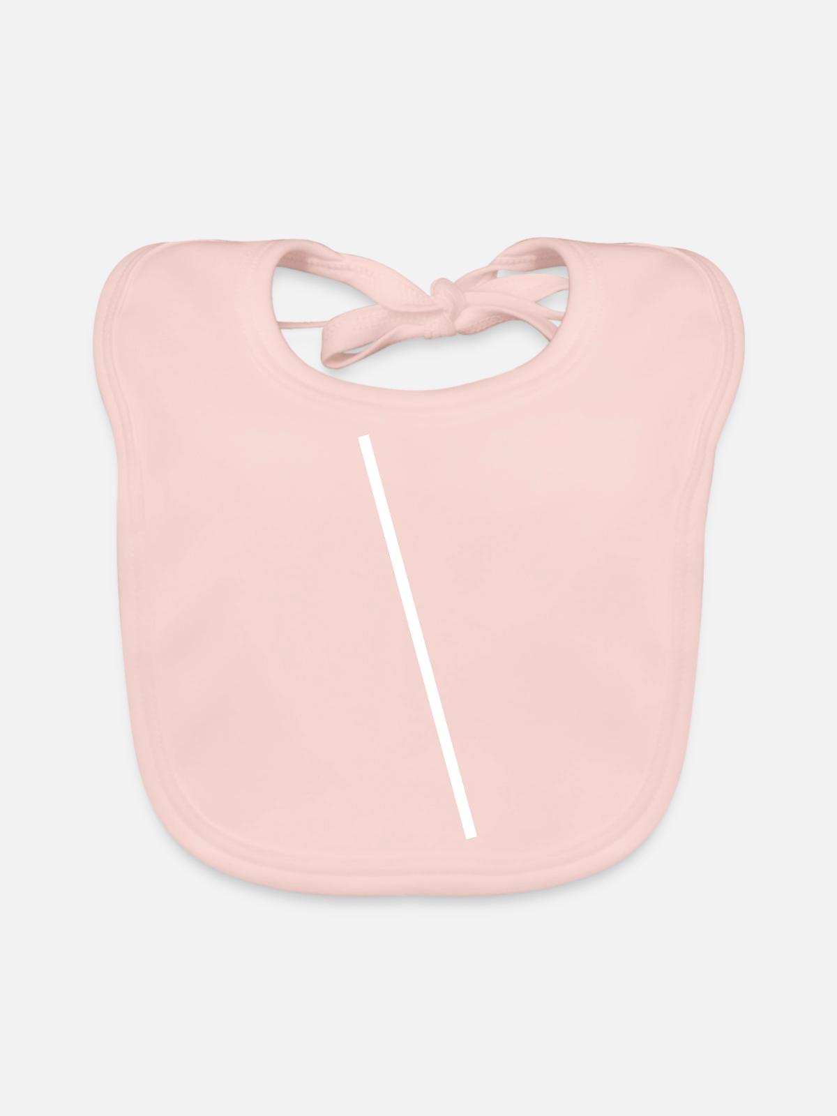 Weisser Schrägstrich Simpel Design - Baby Bio-Lätzchen - Rose - Vorne