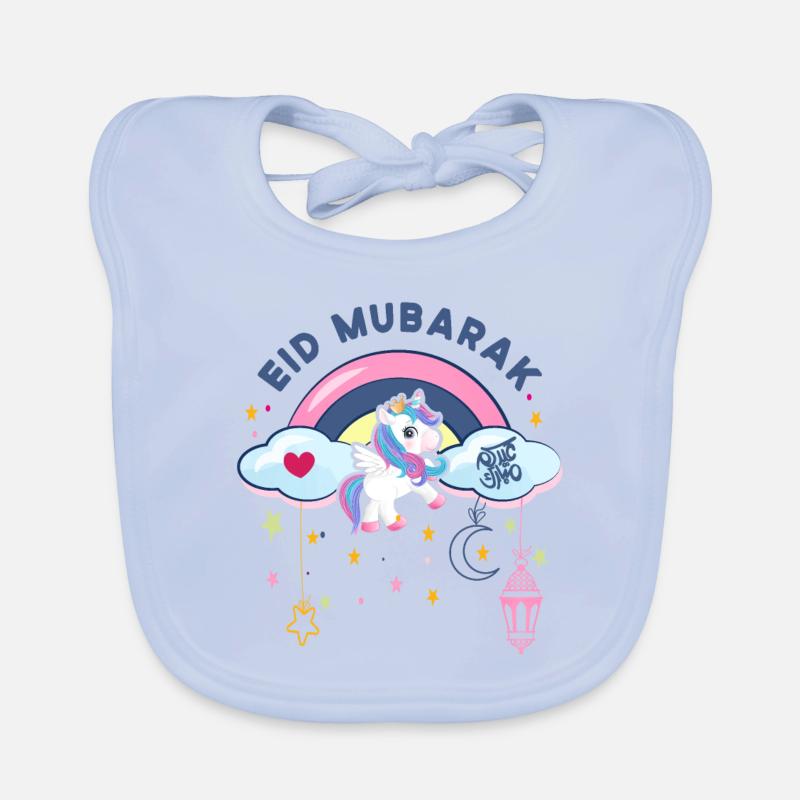 Eid Mubarak | Geschenk Eid Mubarak Mädchen Einhorn Baby Bio-Lätzchen