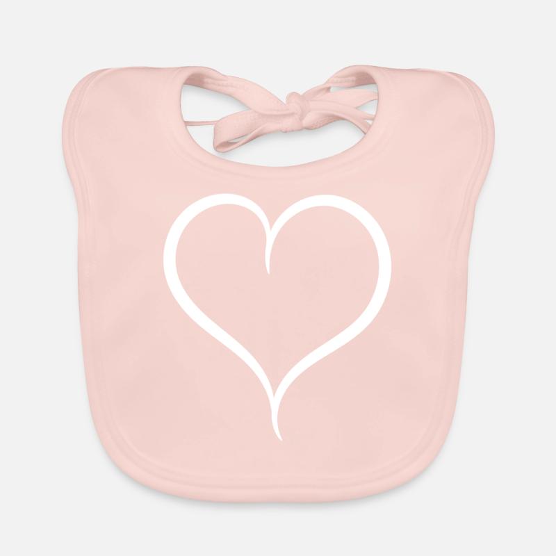 Einfaches Weisses Herz Baby Bio-Lätzchen