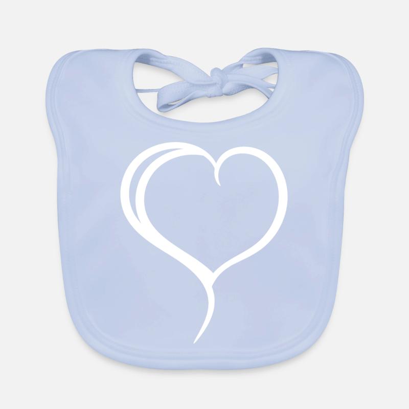Weisses Herz Einfach Baby Bio-Lätzchen