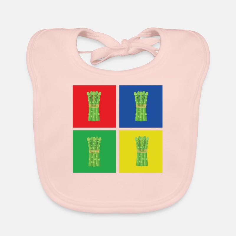 Cadeau d’asperges - Bavoir bio Bébé - rose
