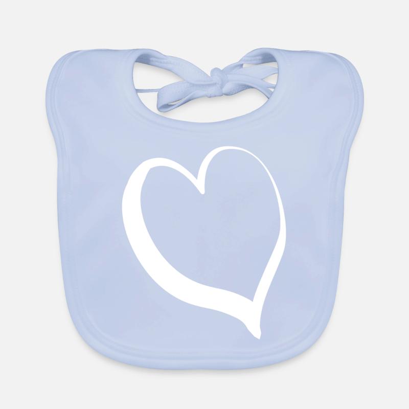 Cooles Weisses Herz Baby Bio-Lätzchen