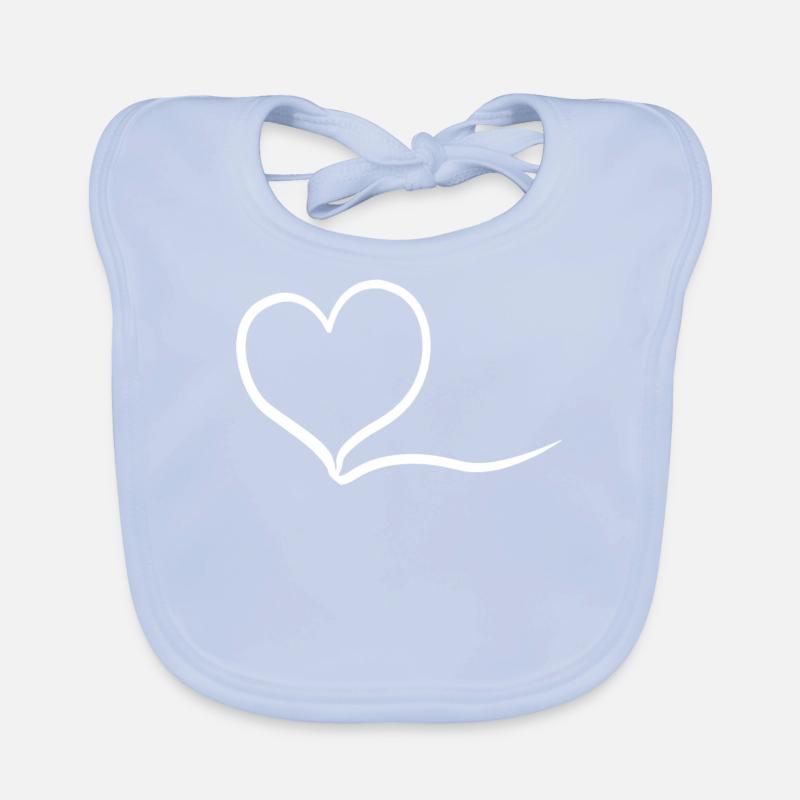 Edles Weisses Herz Baby Bio-Lätzchen
