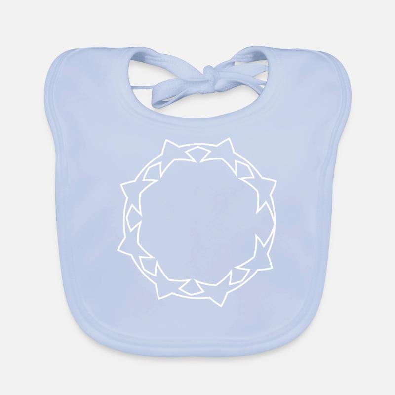 Cool Star Circle White Organic Baby Bibs