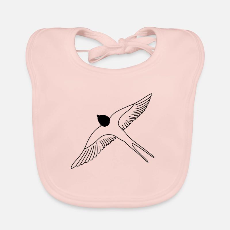 Swallow stylized, mealy swallow native bird Organic Baby Bibs