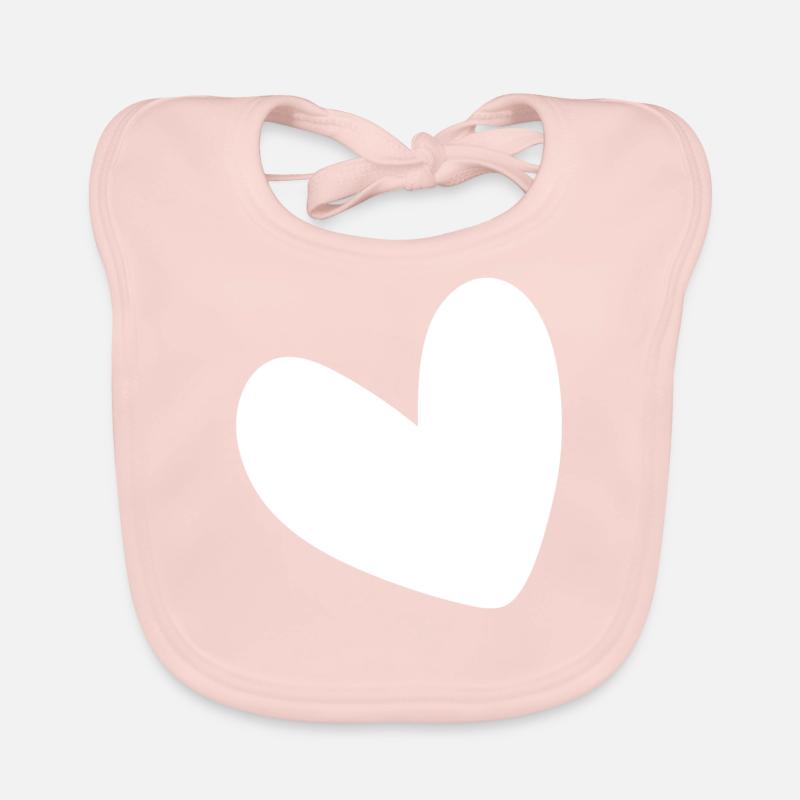 Simples Weisses Herz Baby Bio-Lätzchen