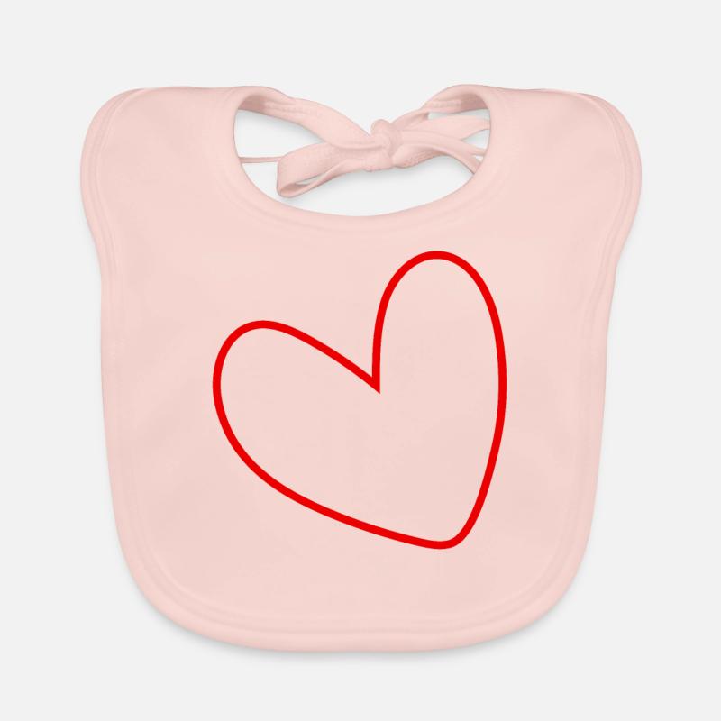 Cœur rouge simple Bavoir bio Bébé