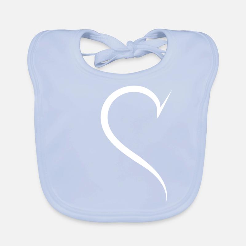 Simple Half Heart White Organic Baby Bibs