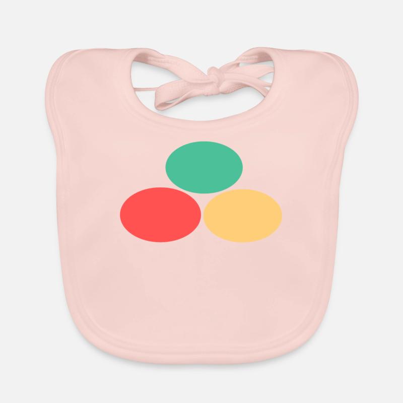 Trois points- Vert- Rouge- Jaune Bavoir bio Bébé
