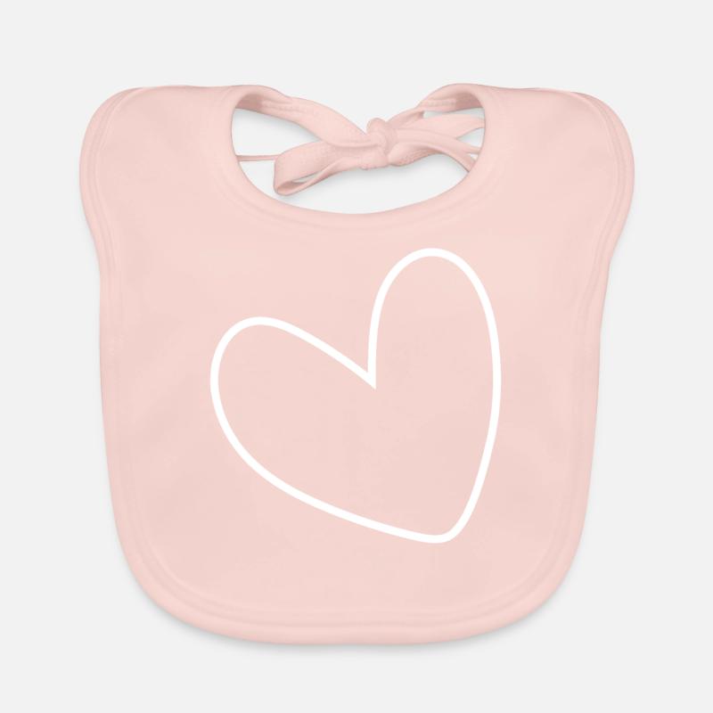 Einfaches Weisses Herz Baby Bio-Lätzchen