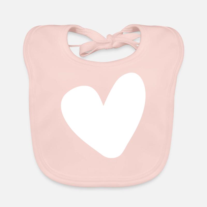 Weisses Herz Einfaches Design Baby Bio-Lätzchen