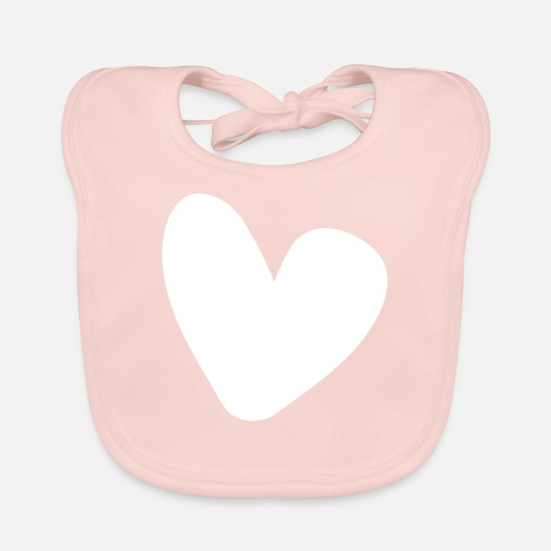 White Heart Conception simple Bavoir bio Bébé