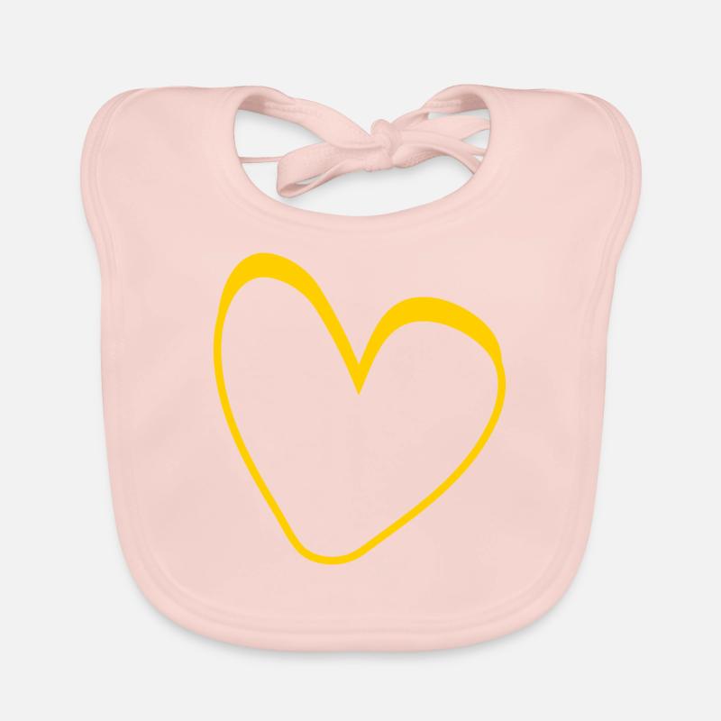 Yellow Heart Conception simple Bavoir bio Bébé