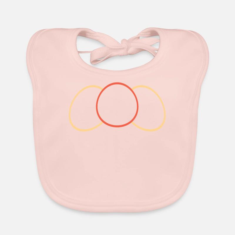 Oval Yellow -Red - Yellow Organic Baby Bibs
