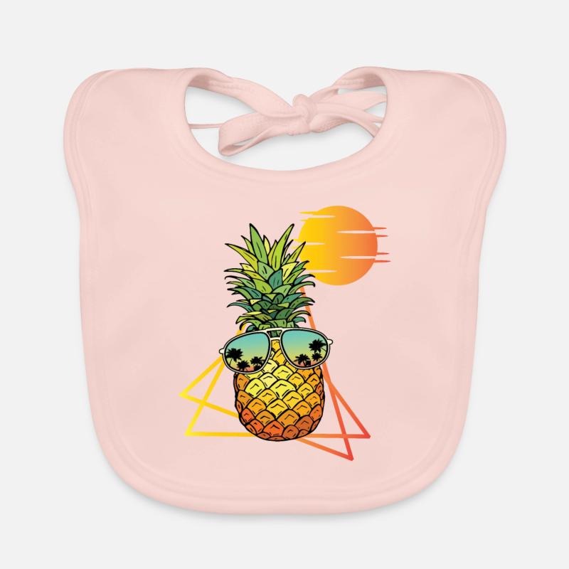 80s Retro Pineapple Organic Baby Bibs