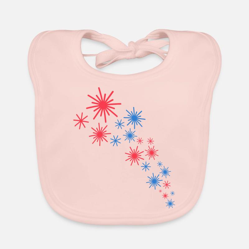 Starry sky in blue and red Organic Baby Bibs