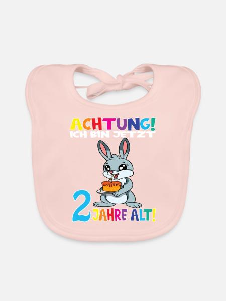 Kindergeburtstag Ich Bin Jetzt 2 Jahre - Baby Bio-Lätzchen - Rose