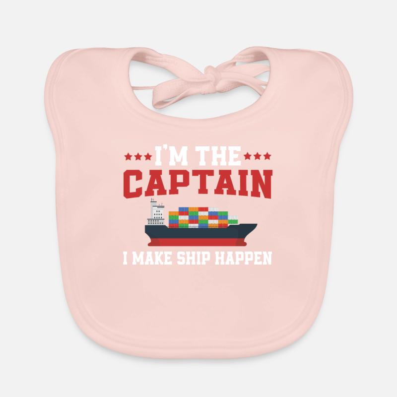 Container Ship Captain Shirt Organic Baby Bibs