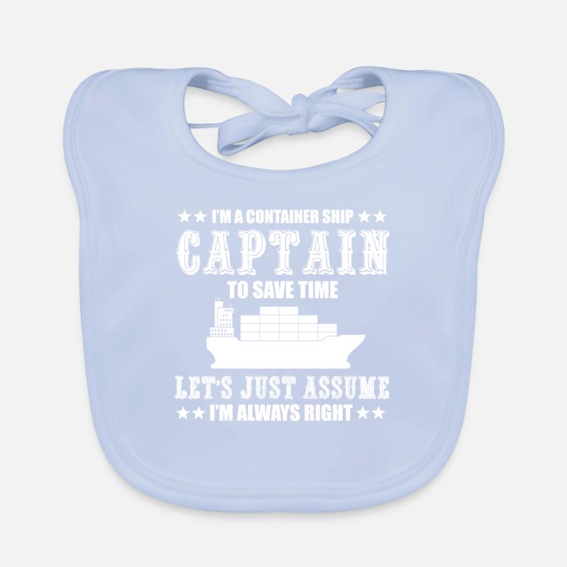 Container ship Captain Organic Baby Bibs