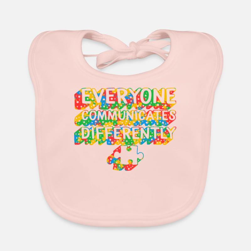 Tout le monde communique différemment Chemise, puzzle Bavoir bio Bébé