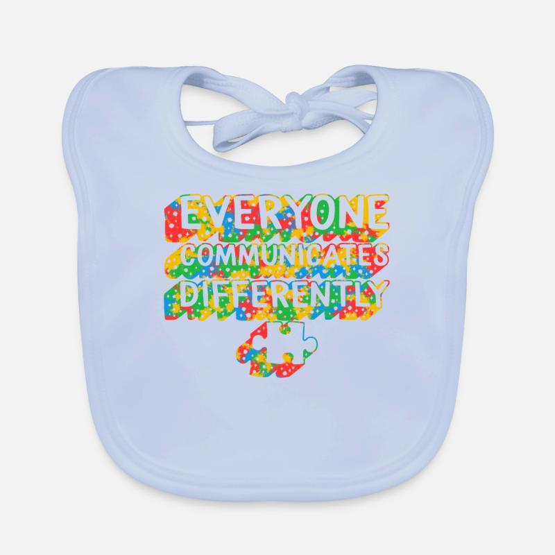 Tout le monde communique différemment Chemise, puzzle Bavoir bio Bébé