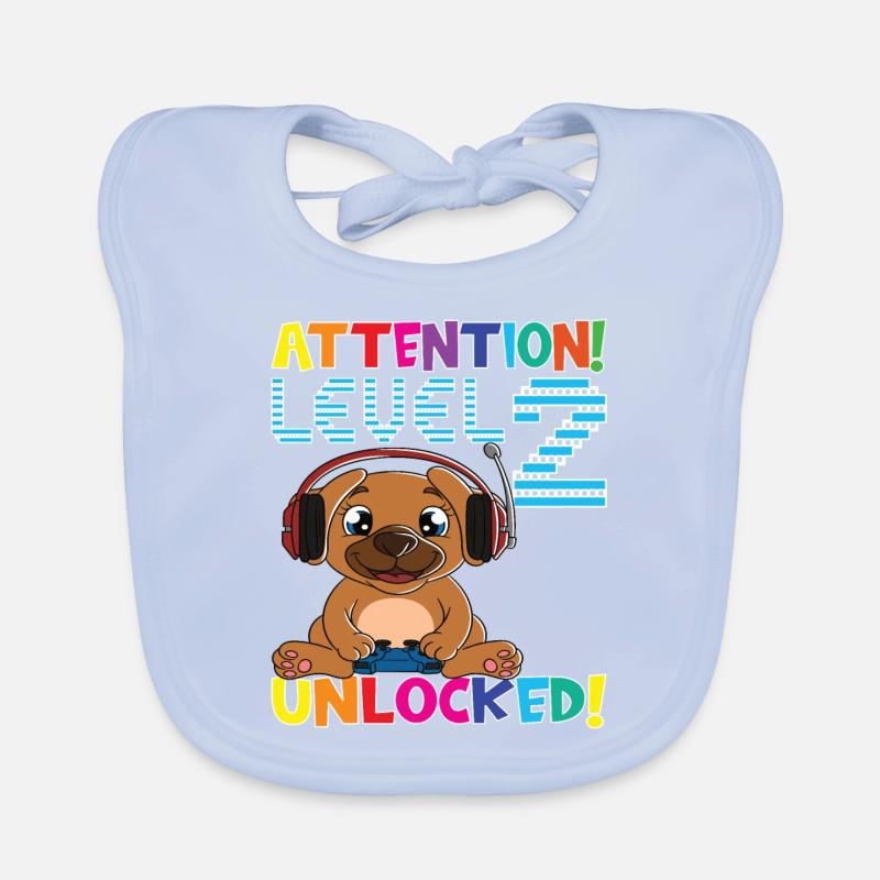 Attention Level 2 Unlocked Birthday Organic Baby Bibs