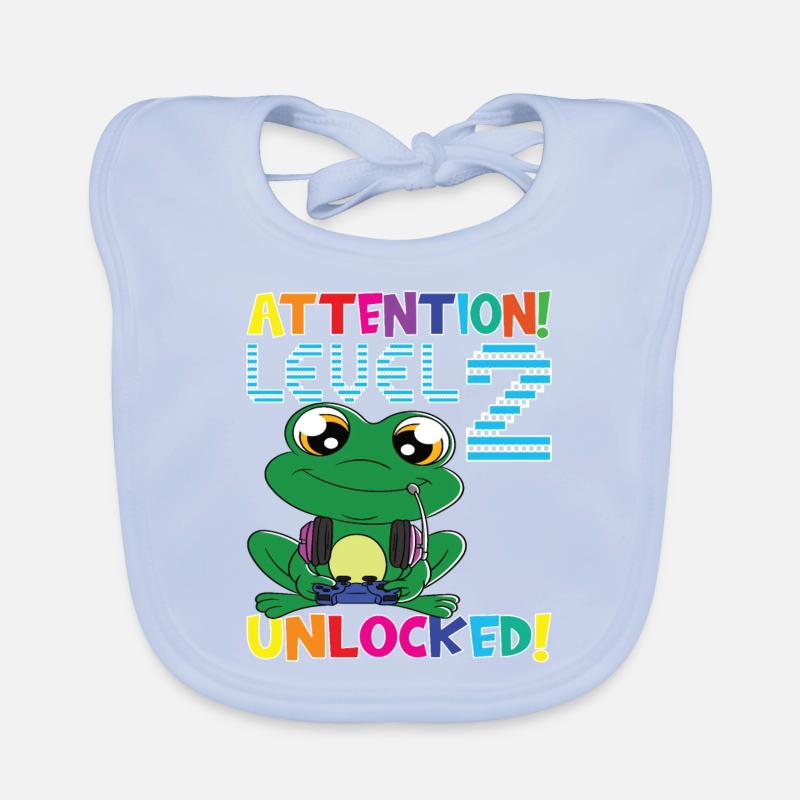 Attention Level 2 Unlocked Birthday Organic Baby Bibs
