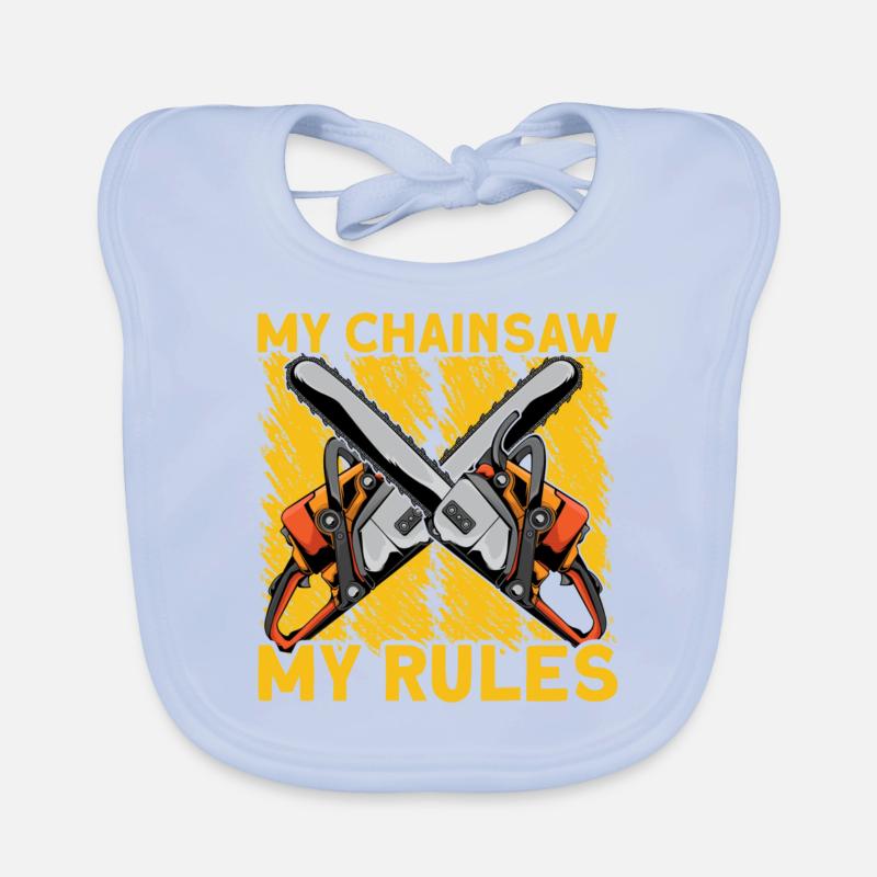 My Chainsaw My Rules Organic Baby Bibs