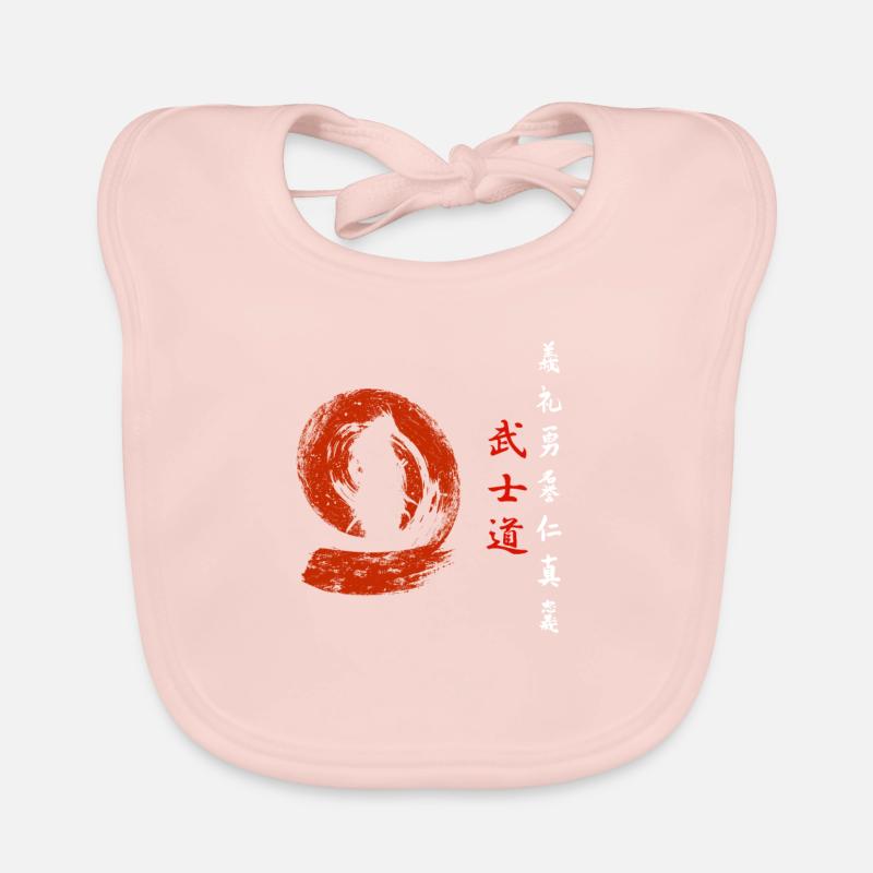 7 Tugenden eines Samurai Japanische Zeichen Baby Bio-Lätzchen