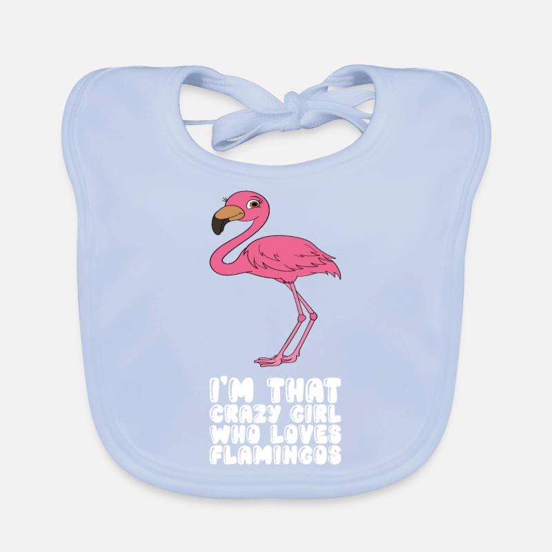 Funny flamingo graphics Organic Baby Bibs
