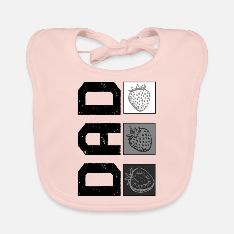 Erdbeerhemd, Papa Erdbeer-Tee, Vaters Baby Bio-Lätzchen