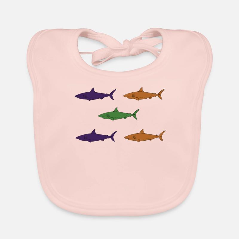Requins - Bavoir bio Bébé - rose