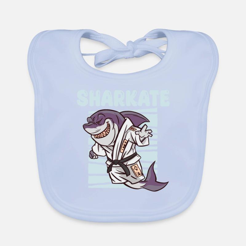 Sharkate Drôle de Karaté Requin Bavoir bio Bébé
