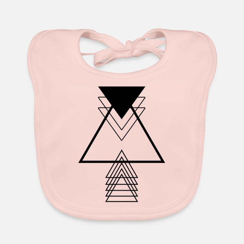 Triangle Forme Minimaliste Géométrie Moderne Noir Bavoir bio Bébé