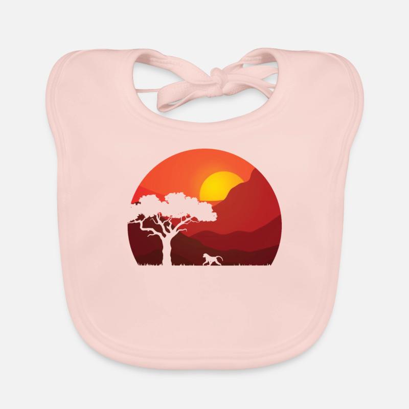 Baboon at sunset Organic Baby Bibs