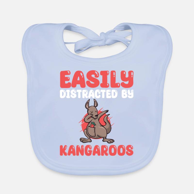 Facilement distrait par les kangourous Bavoir bio Bébé