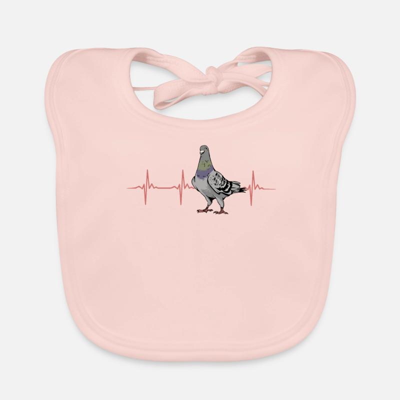 Conception de battement de cœur de pigeon Bavoir bio Bébé