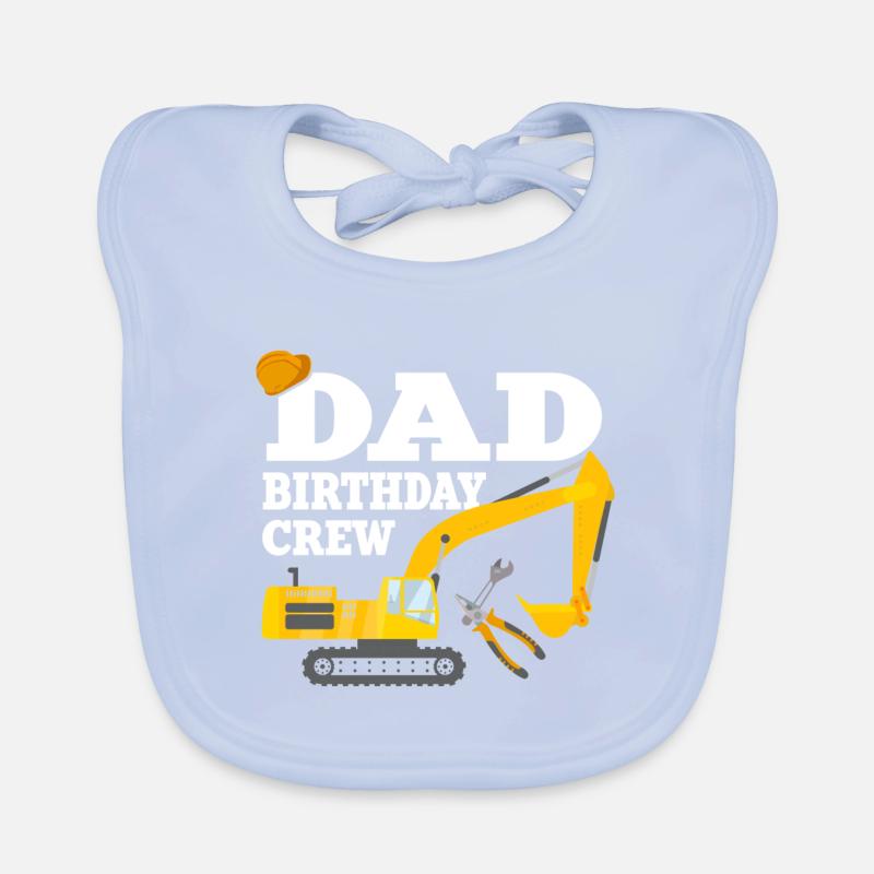 Papa Birthday Crew Construction Theme Organic Baby Bibs