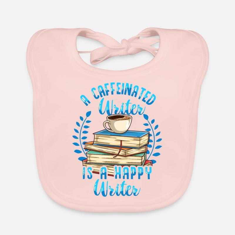 A Caffeinated Writer Coffee Organic Baby Bibs