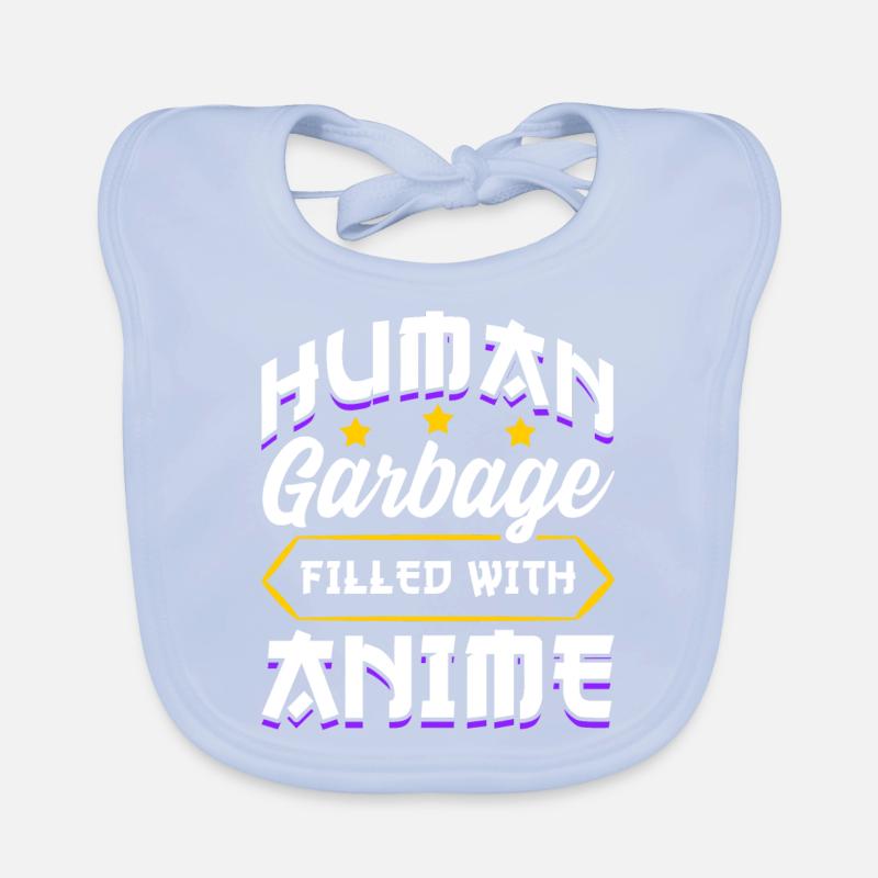 Funny Anime Manga Design Human Garbage Organic Baby Bibs