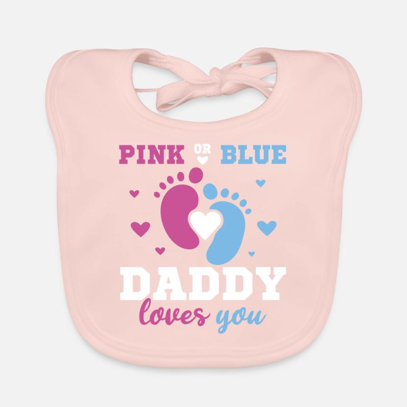 Pink Oder Blue Daddy Liebt Dich Vater Geschlecht Baby Bio-Lätzchen
