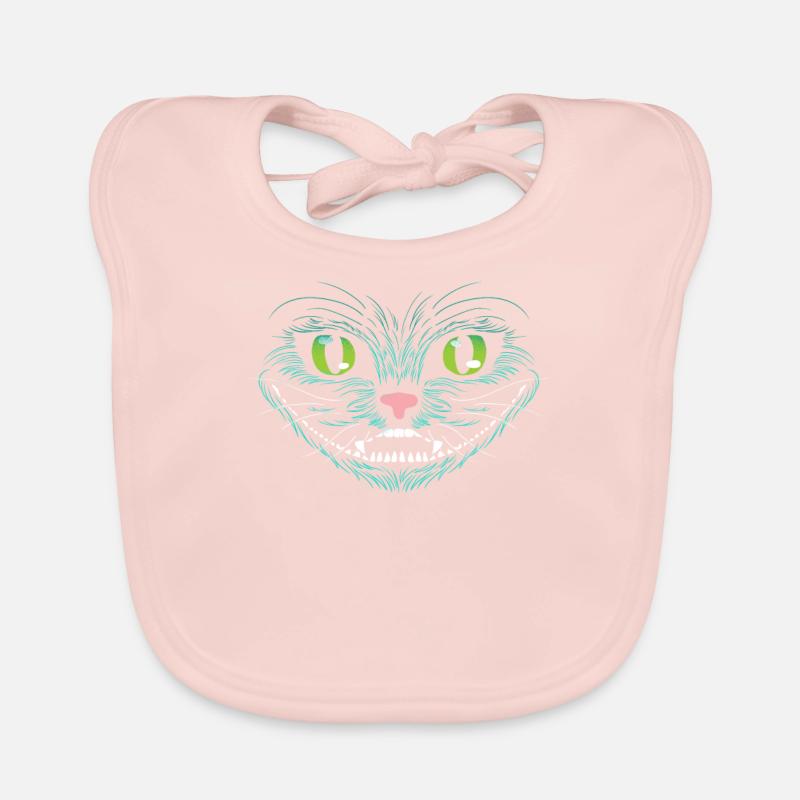 Chat Grin - Bavoir bio Bébé - rose