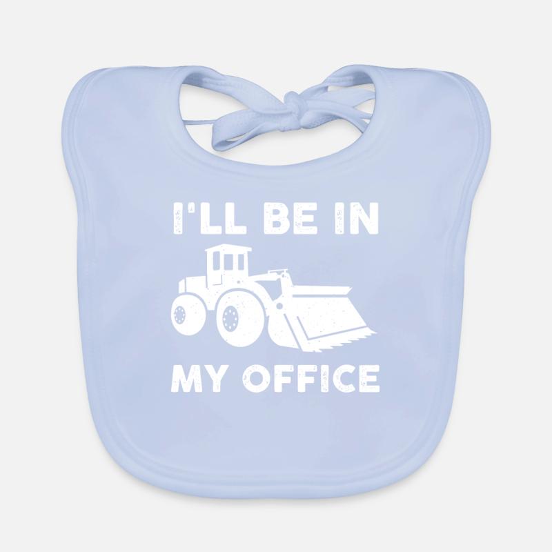 Funny Wheel Loader Driver Shirt Organic Baby Bibs