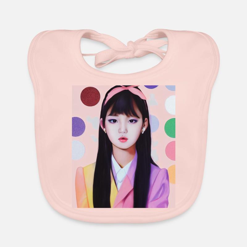 Mignonne K Pop Idol de Corée sur une photo d’école Bavoir bio Bébé