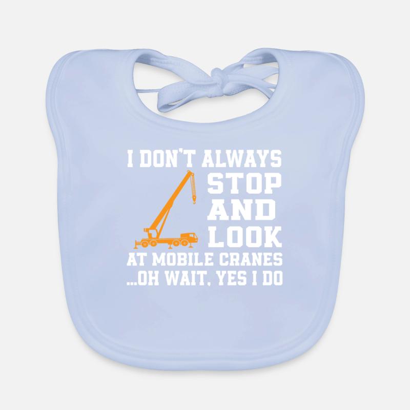 Mobile crane lovers Organic Baby Bibs