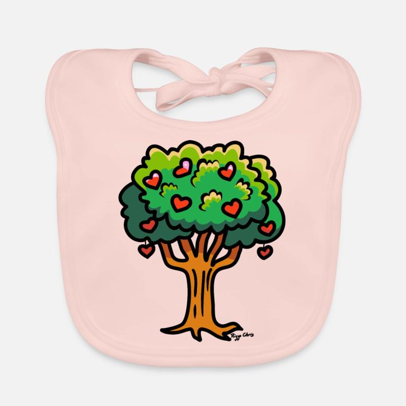 arbre coeurs couleurs Bavoir bio Bébé
