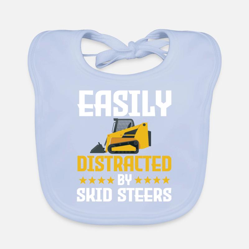 Funny skid steer loader saying Organic Baby Bibs